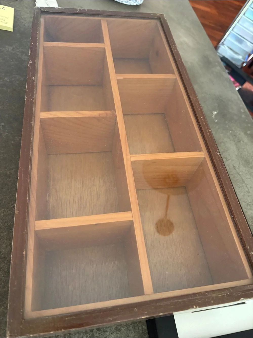 Homemade 10x20 Wood and Glass Display Case - Multi-Compartment